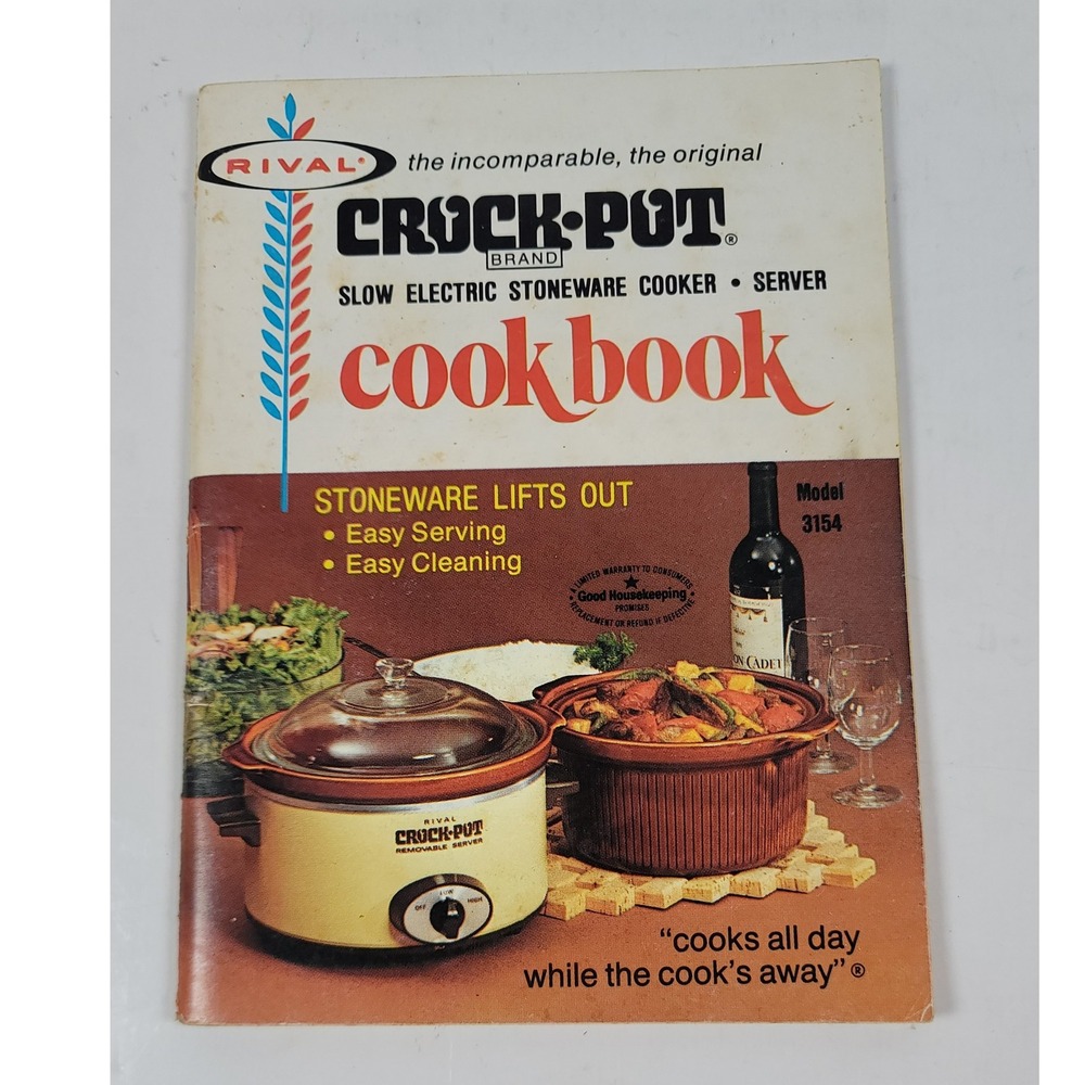Vintage Rival Crock-Pot Cook Book Model 3154 Slow Cooker Recipe Manual Softcover